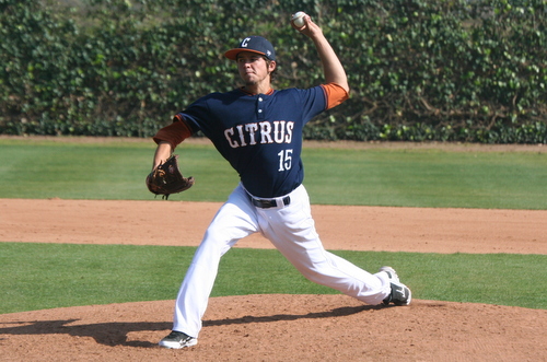 Freshman Ryan Ponder struck out five and earned a three inning save, in Citrus' 9-3 win at LA Mission on Friday.