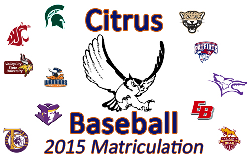 The Citrus College Baseball program is moving on 14 players to four-year universities in 2015.