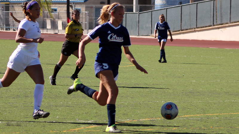 Sophomore Emily Fadem scored her third of the season and Citrus' only goal in their 1-1 tie with Canyons.