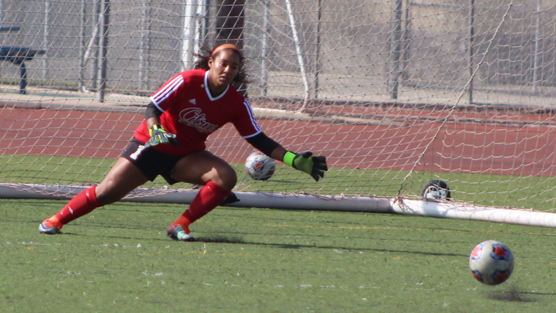 Sophomore keeper Amber Henry had 10 saves in Citrus' loss to College of the Canyons.
