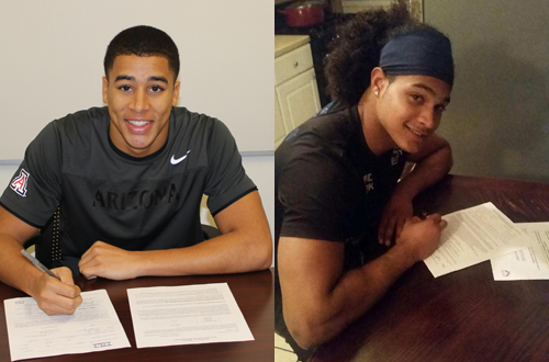 Sophomores Dane Cruikshank (left) and Terrance Manderville (right) have signed scholarship offers with the University of Arizona and Houston Baptist University respectively.