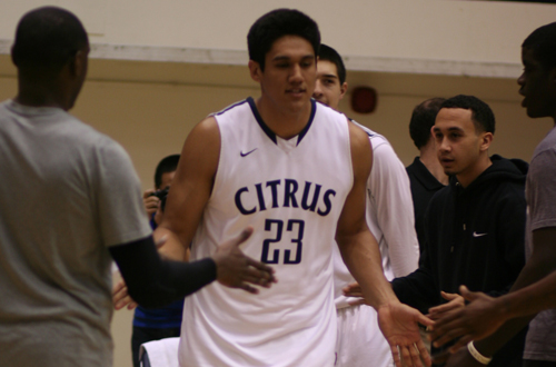 Freshman Chris Reyes had 28 points, 22 rebounds, and 8 blocks at Antelope Valley on Wednesday. Photo By: Ariana Cordero