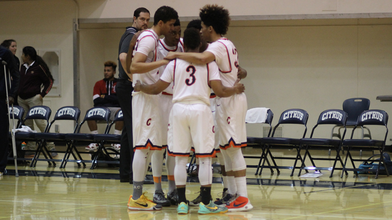 The Citrus College Men's Basketball team embarks on their 10th post-season appearance in the last 10 years on Wednesday night at Palomar College. General admission is $12 per person, while children under 12, students, faculty, staff, and senior citizens aged 60+ (all with ID) are $8. Photo By: Megan McCullough