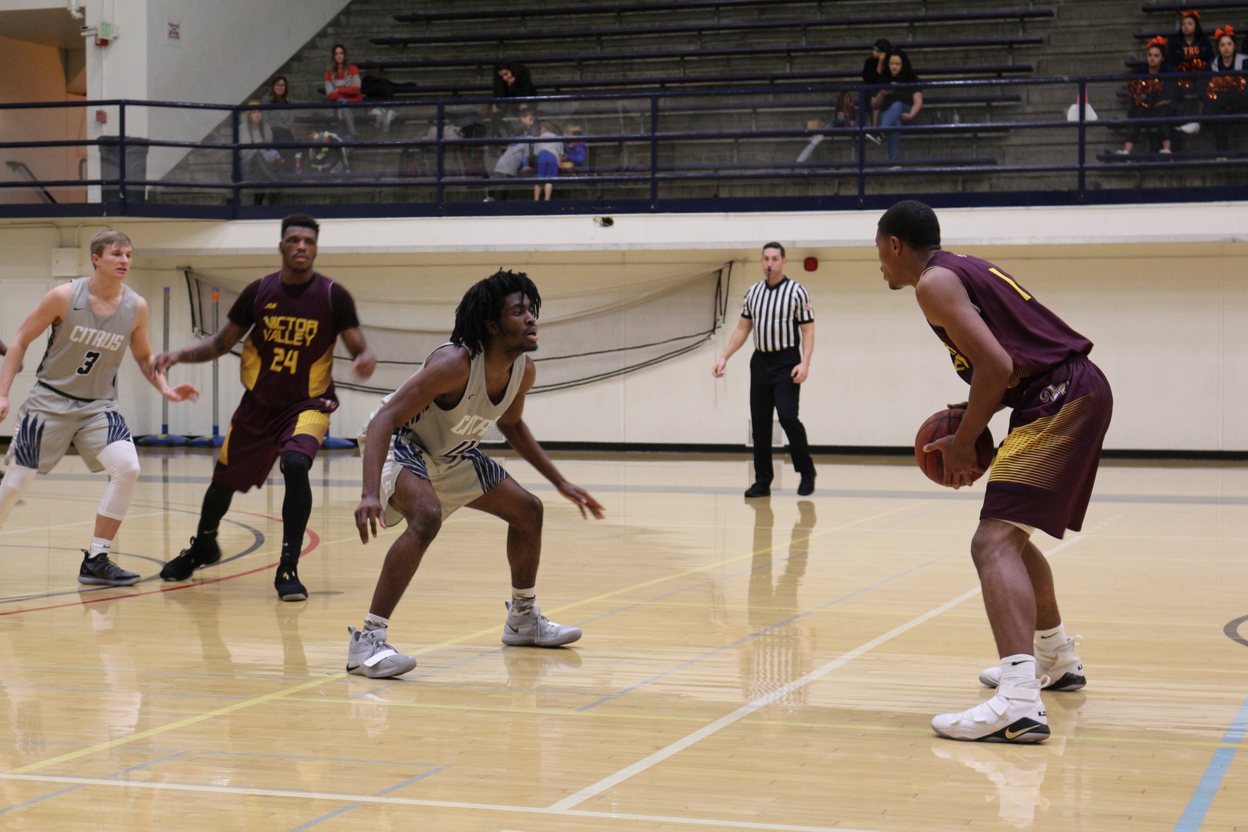Treyvon Watts-Hale eyes up his opponent. Watts-Hale leads the Owls in steals this season with 36.