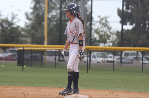 In Game #2 of Citrus' double-header with LA Mission, sophomore Raeleen Tellez drove in four runs.