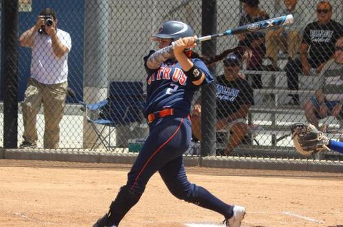 Sophomore Erinn Jaramillo wrapped up her Citrus College career by going 3 for 5 with a run and an RBI. Photo By: Desiree Caballero