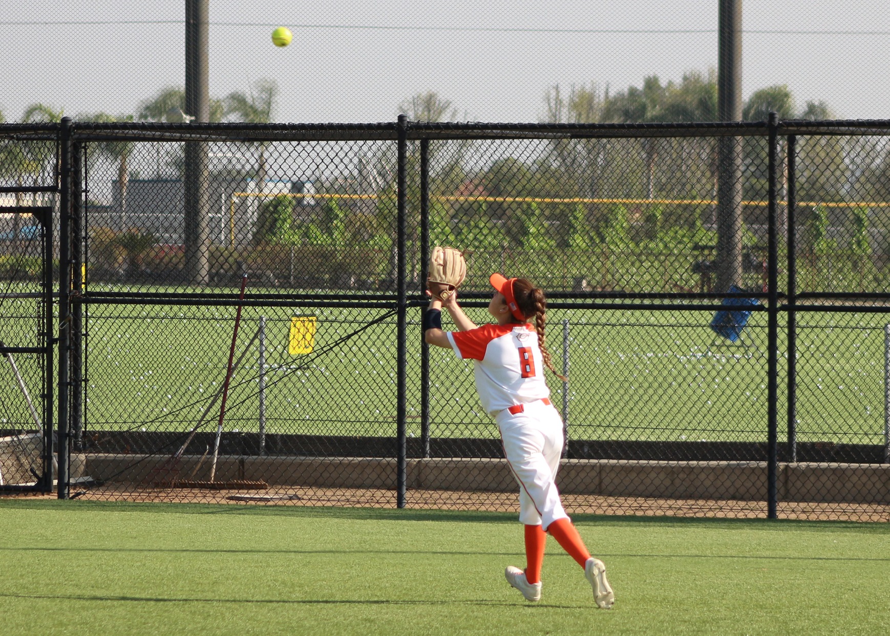 Cerina Martinez catches a popup in left field. Image: Treyvon Watts-Hale