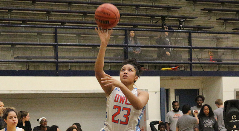 Sophomore Kaylene Brown finished just shy of her first career double-double with a career high 12 boards, and nine points in Citrus' loss to West LA. Photo By: Brianna Jara