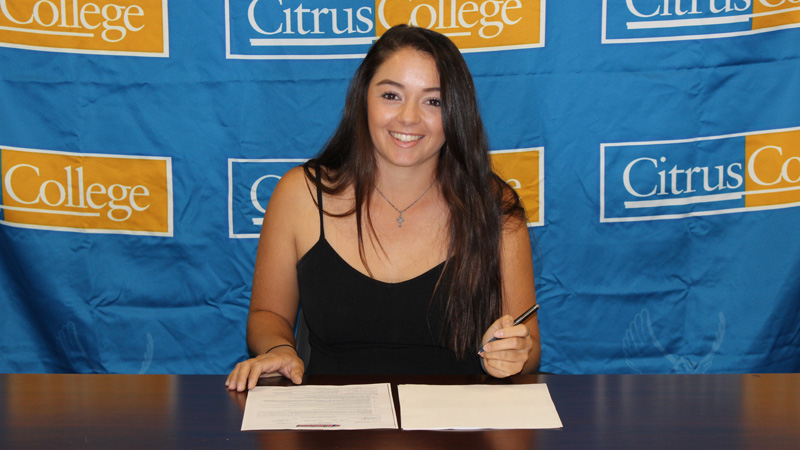 Sophomore Jamie Lopez has signed a letter of intent with Holy Names University.
