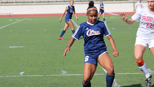 Freshman Jasmine Collier scored her first goal of the year in Citrus' rout of visiting Bakersfield College.