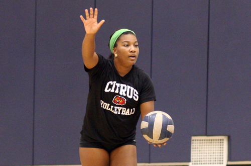 Sophomore Kiyhanna Dade had a team high 18 digs in Citrus' five set loss at Glendale.