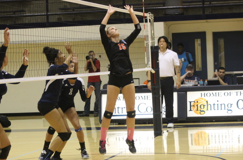 Freshman setter Kristen Fox had 33 assists and 13 digs in Citrus' four set loss at Bakersfield. Photo By: Natalia Ponce