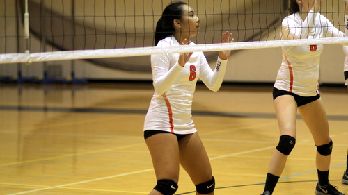 Freshman setter Patrisha Sangalang came off the bench and handed out a match high 32 assists in Citrus' loss to Victor Valley. Photo By: Grazia Watkins