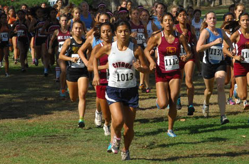 Freshman Marilyn Meza paced the Owls at the Foothill Invite. Photo By: Sam Ungeheier