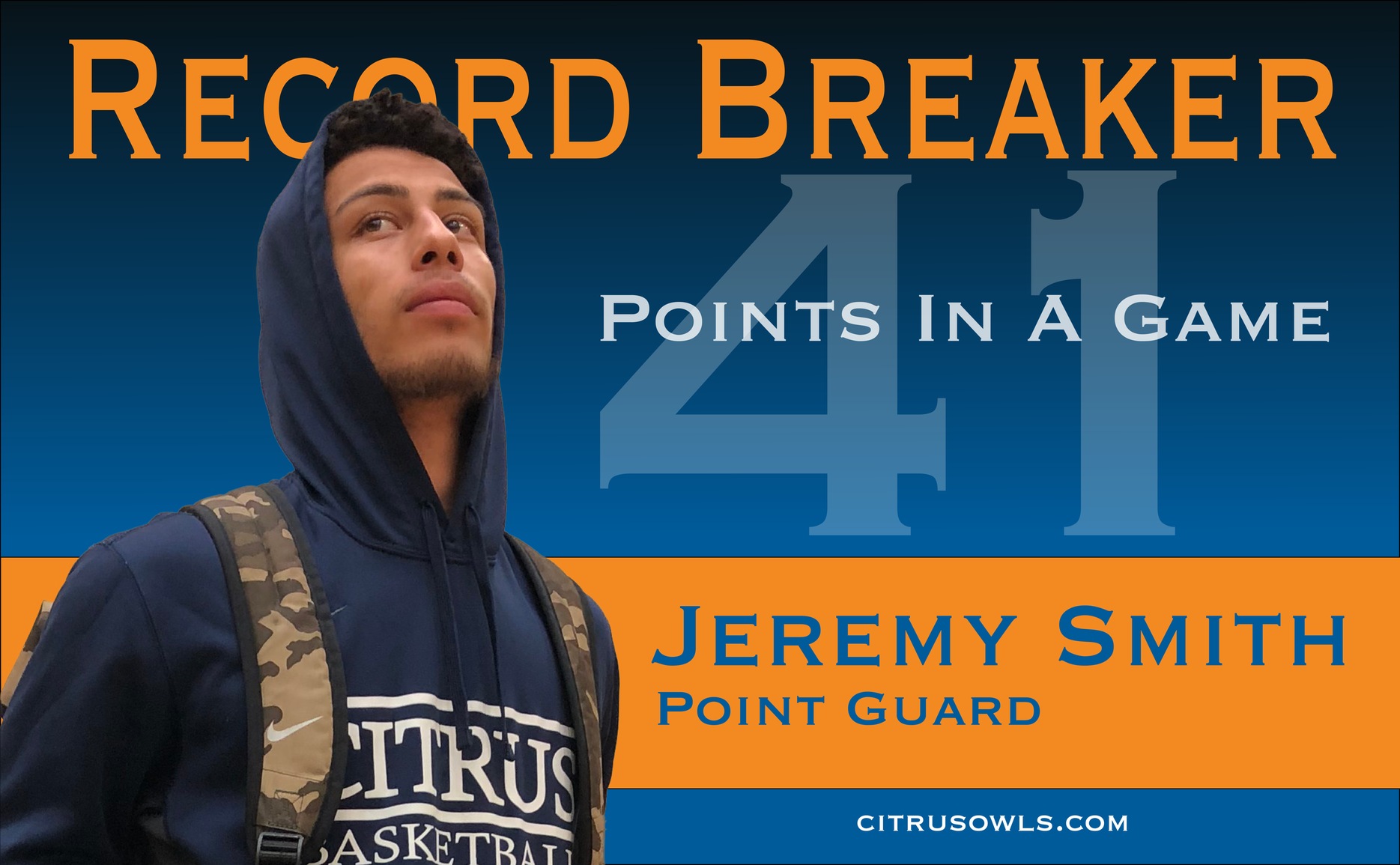 Sophomore Point Guard Jeremy Smith Breaks Citrus Men's Basketball Record