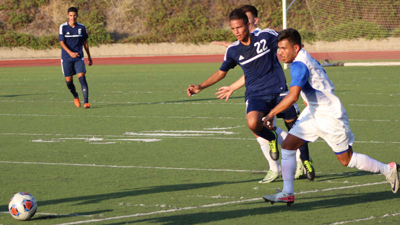 Freshman Anthony Muniz (#22) scored his first goal of the year, in Citrus' 1-1 tie with Victor Valley College.