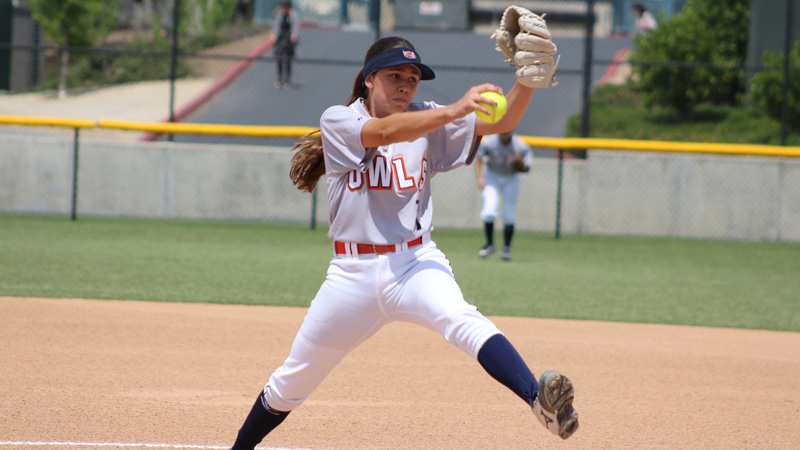 Freshman Danielle Dominguez earned her 13th win of the year and struck out a season high six during Citrus' double-header with Victor Valley College. Photo By: Mykenna De Avila