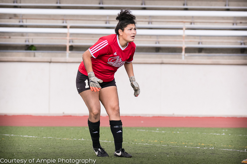 Goalkeeper Olivia Handy has 92 saves on the season, along with 2 shutouts. Photo credit: Ampie Photography
