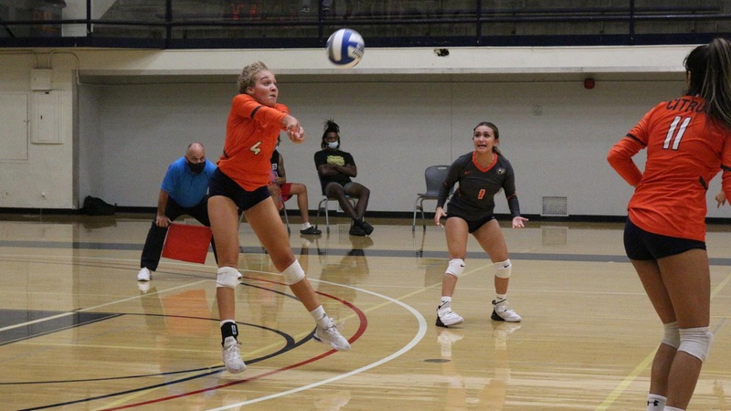Delaney Tate had 20 digs in Citrus' match with NCAA Division III opponent Redlands.