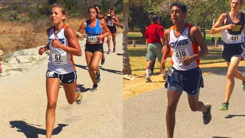 Sophomore Brittany Thelen and freshman Eric Perez were the second Owls across the finish line at the 2016 SoCal Preview. Photos By: Alicia Longyear